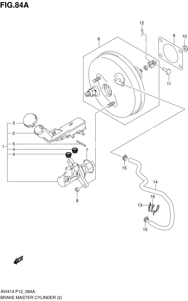 FIG.84A BRAKE MASTER CYLINDER (TYPE 1:MT:N/ABS:FROM MHYKZE81SDJ121596)