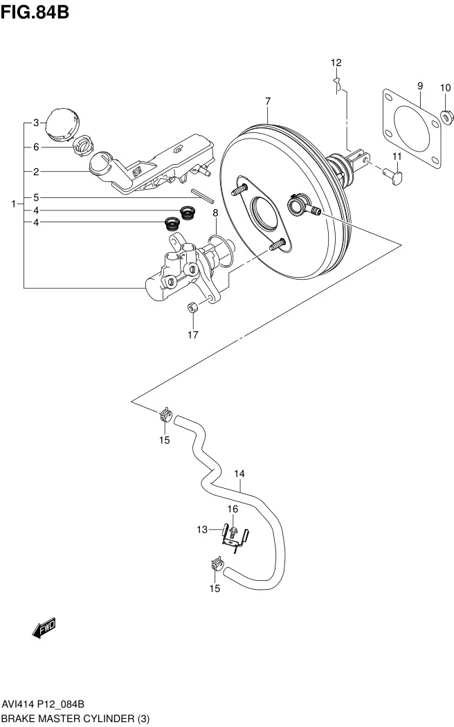 FIG.84B BRAKE MASTER CYLINDER (TYPE 1:MT:W/ABS)