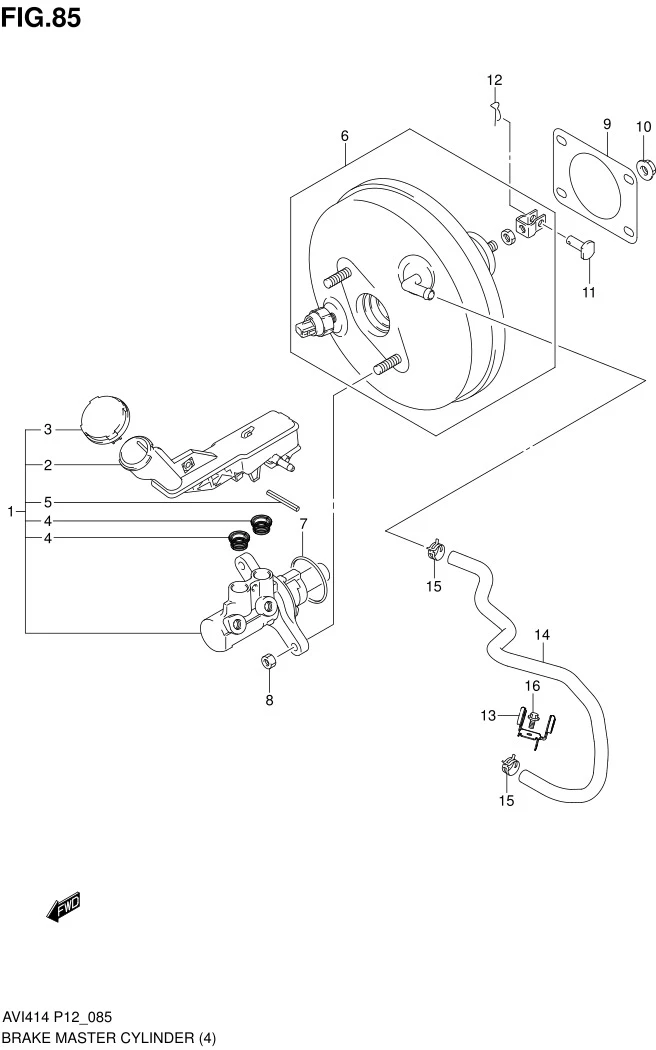 FIG.85 BRAKE MASTER CYLINDER (TYPE 2,TYPE 3:MT)