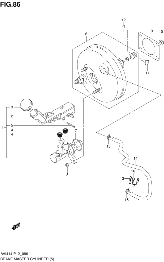 FIG.86 BRAKE MASTER CYLINDER (AT)