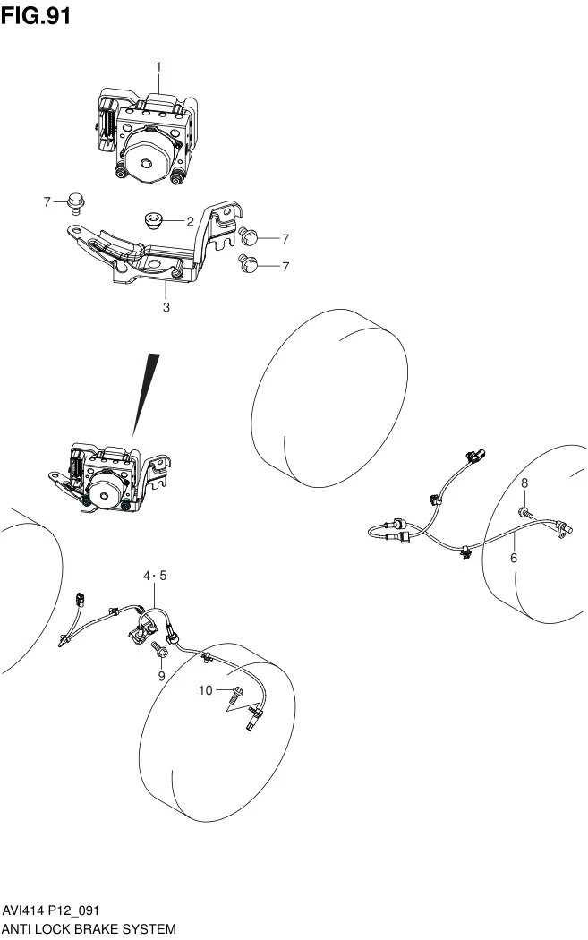 FIG.91 ANTI LOCK BRAKE SYSTEM (W/ABS)