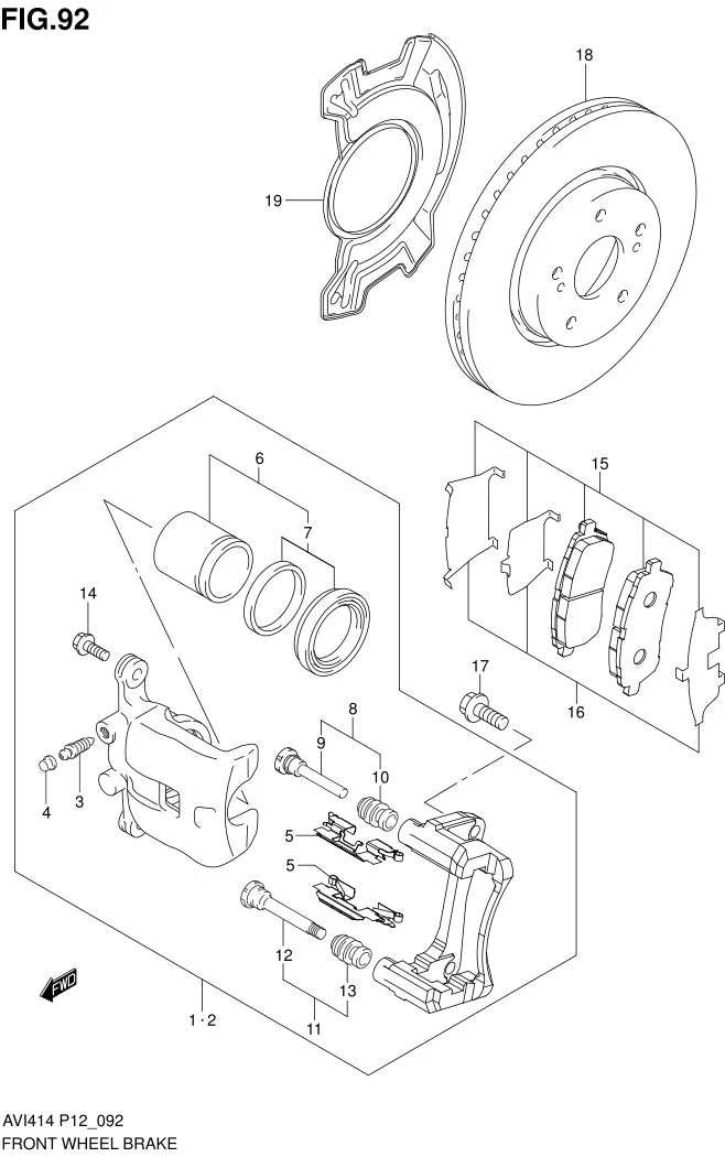 FIG.92 FRONT WHEEL BRAKE