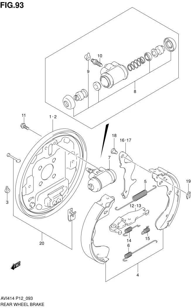 FIG.93 REAR WHEEL BRAKE