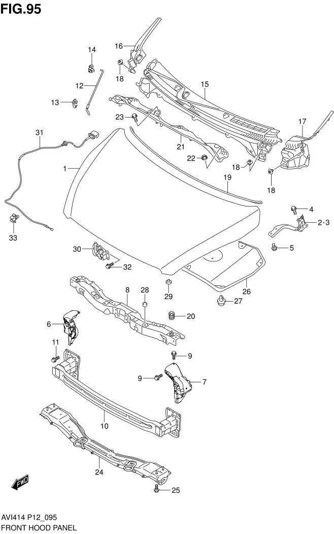 FIG.95 FRONT HOOD PANEL