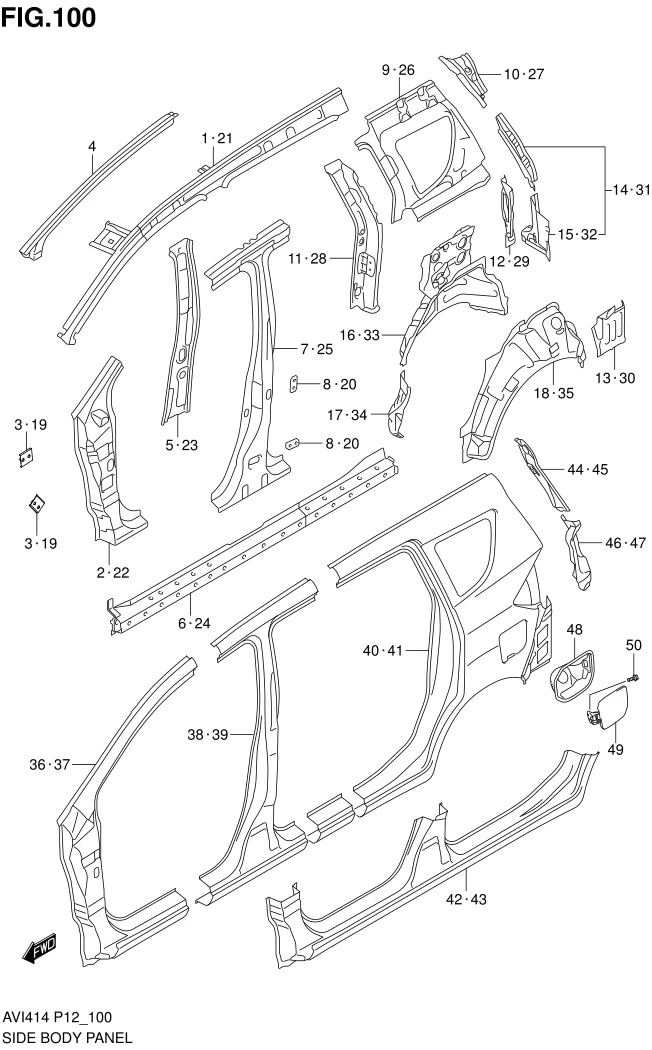 FIG.100 SIDE BODY PANEL