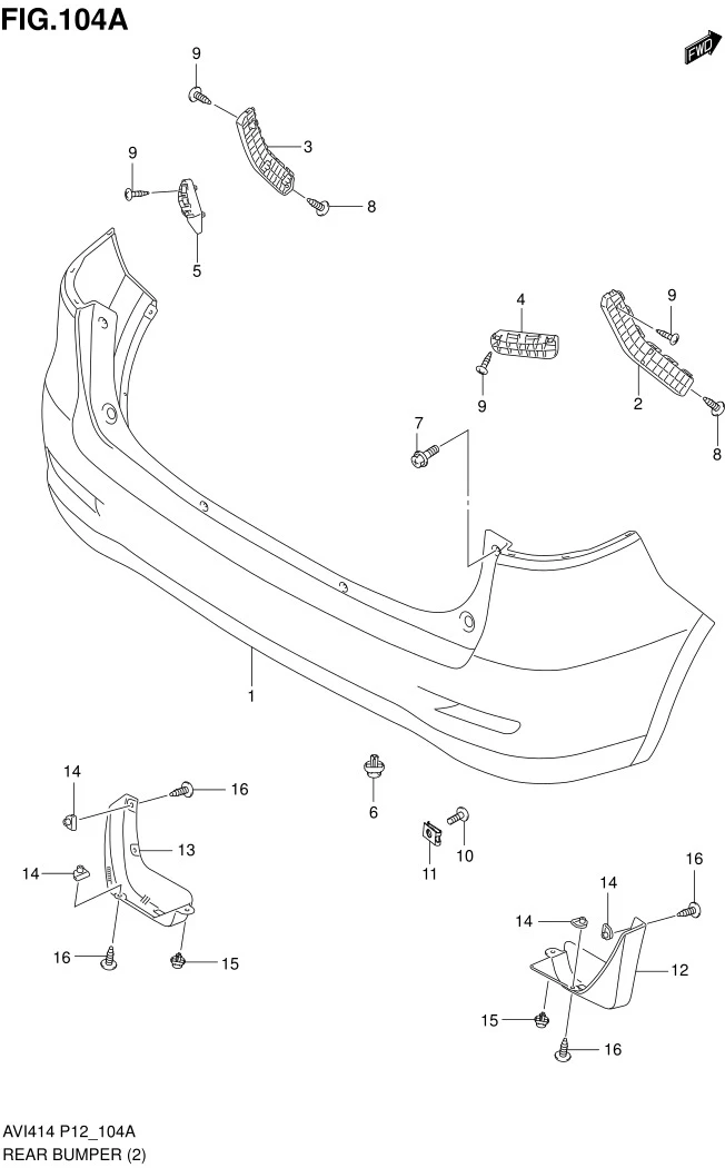 FIG.104A REAR BUMPER (TYPE 3)