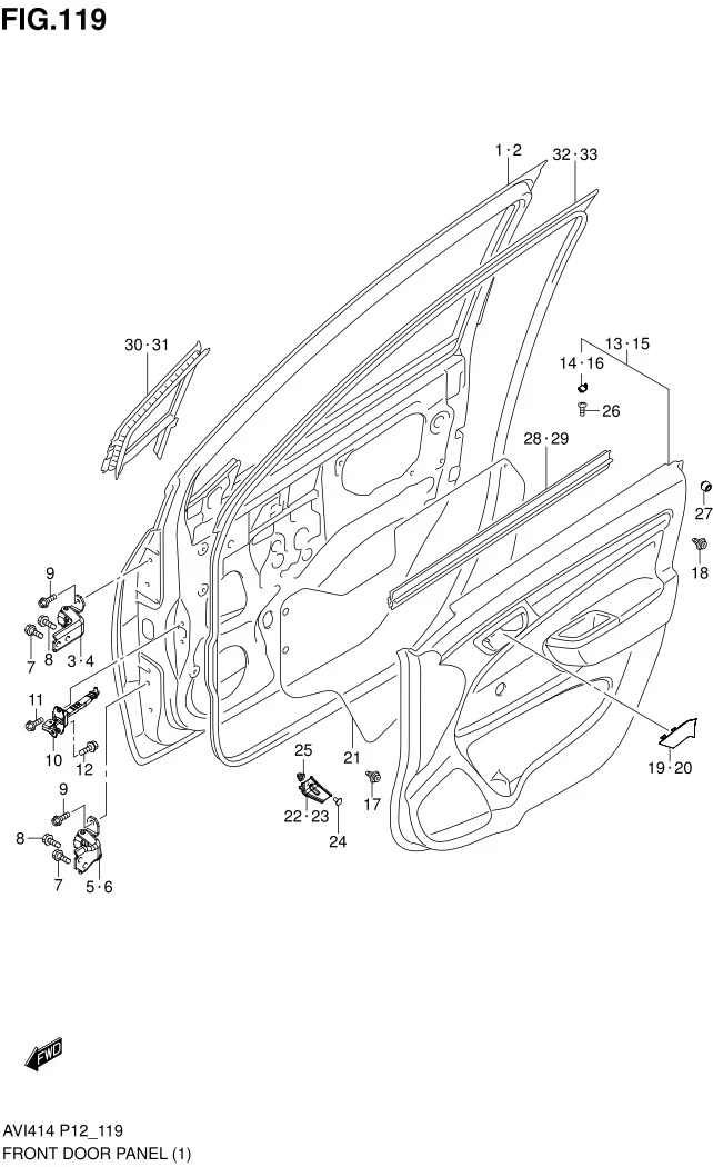 FIG.119 FRONT DOOR PANEL (STD,GA)