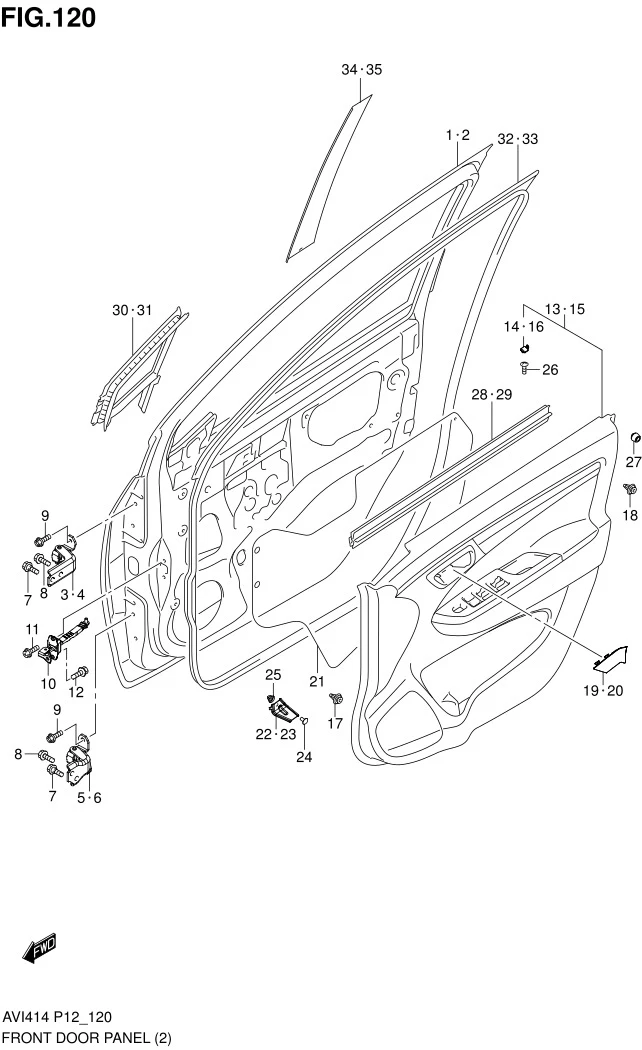 FIG.120 FRONT DOOR PANEL (GL, GX)