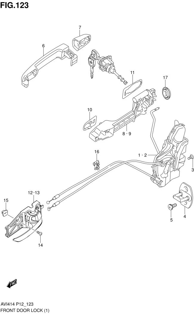 FIG.123 FRONT DOOR LOCK (GA)