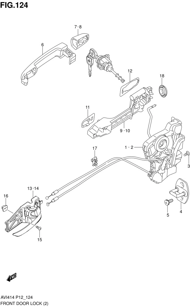 FIG.124 FRONT DOOR LOCK (DLX,SDX,GL,GX)