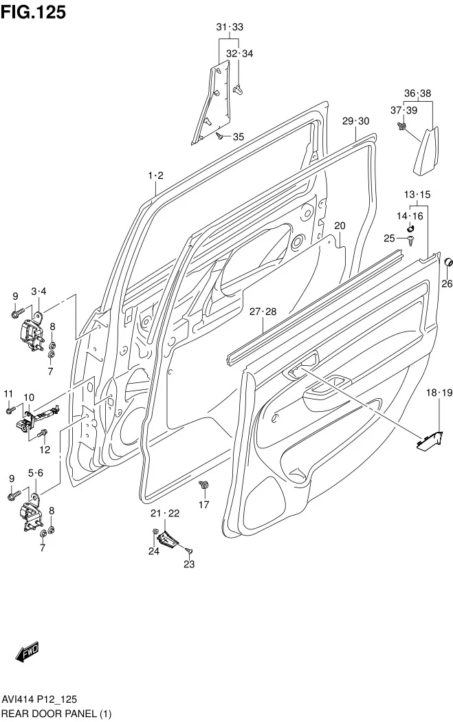 FIG.125 REAR DOOR PANEL (GA)