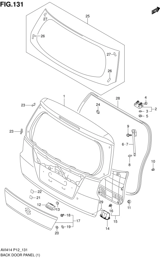 FIG.131 BACK DOOR PANEL (GA)