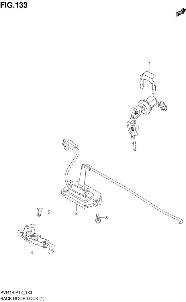 FIG.133 BACK DOOR LOCK (GA)