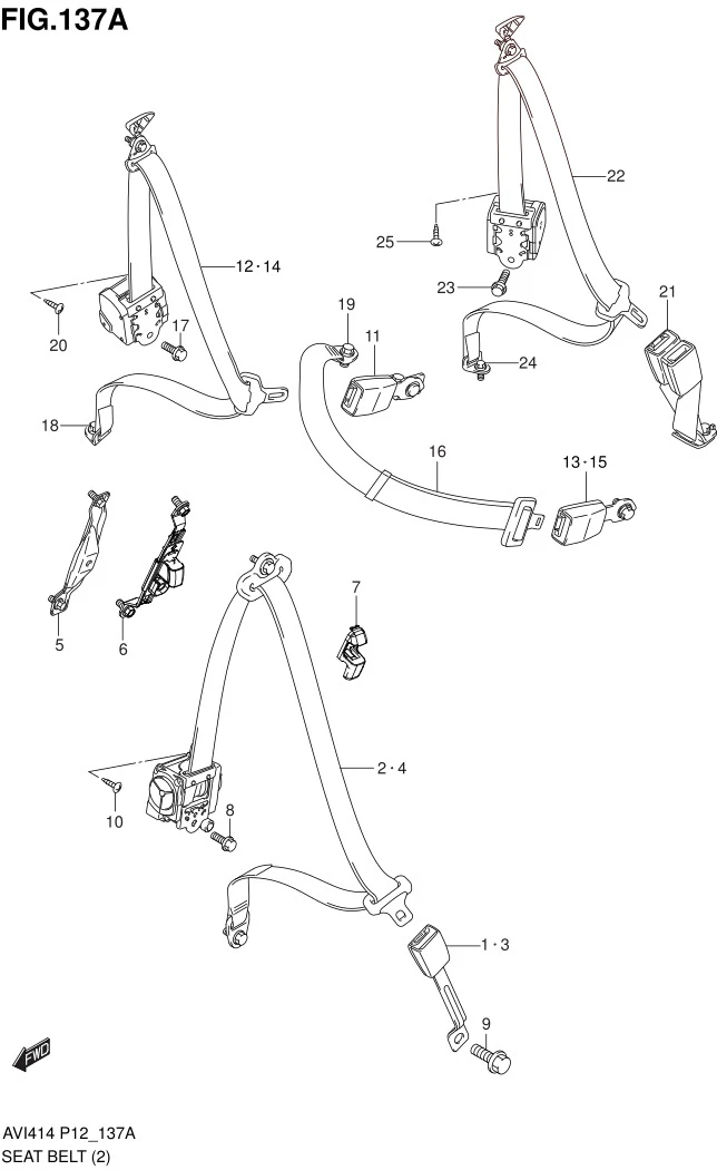 FIG.137A SEAT BELT (TYPE 3)