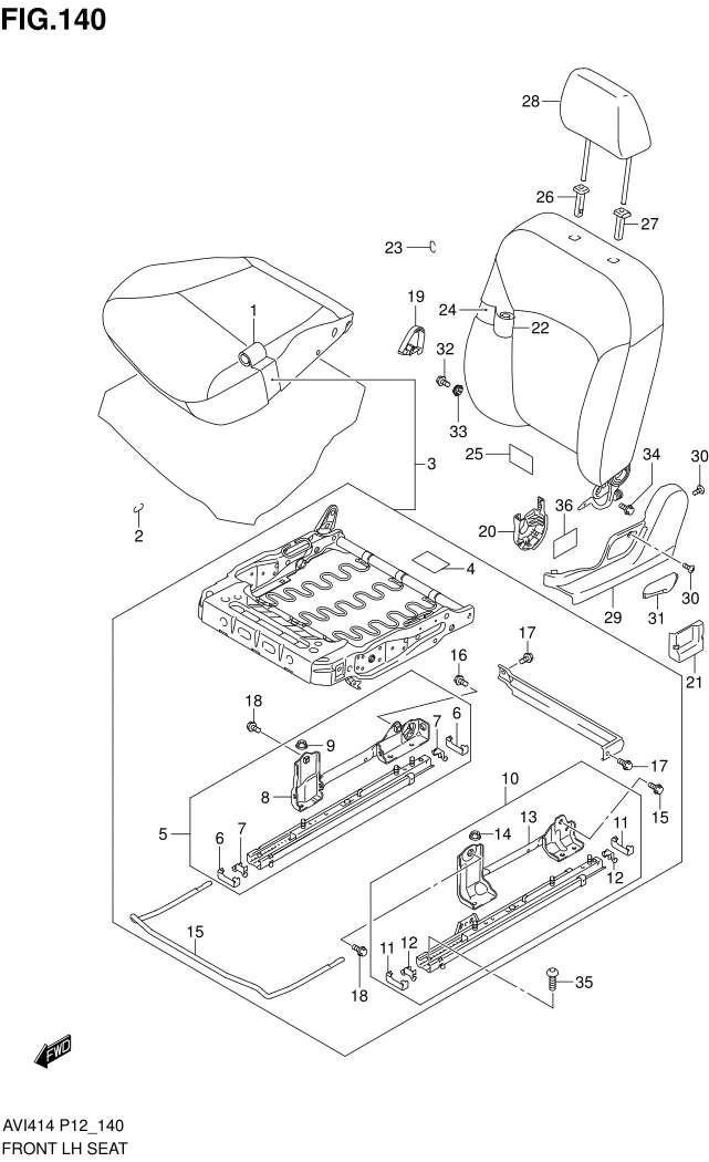 FIG.140 FRONT LH SEAT