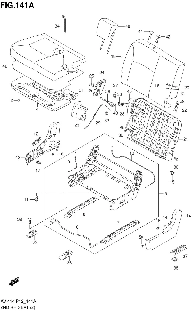FIG.141A 2ND RH SEAT (TYPE 3 : GA)