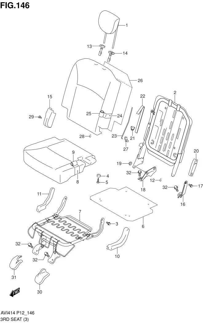 FIG.146 3RD RH SEAT (TYPE 3 : GL,GX)