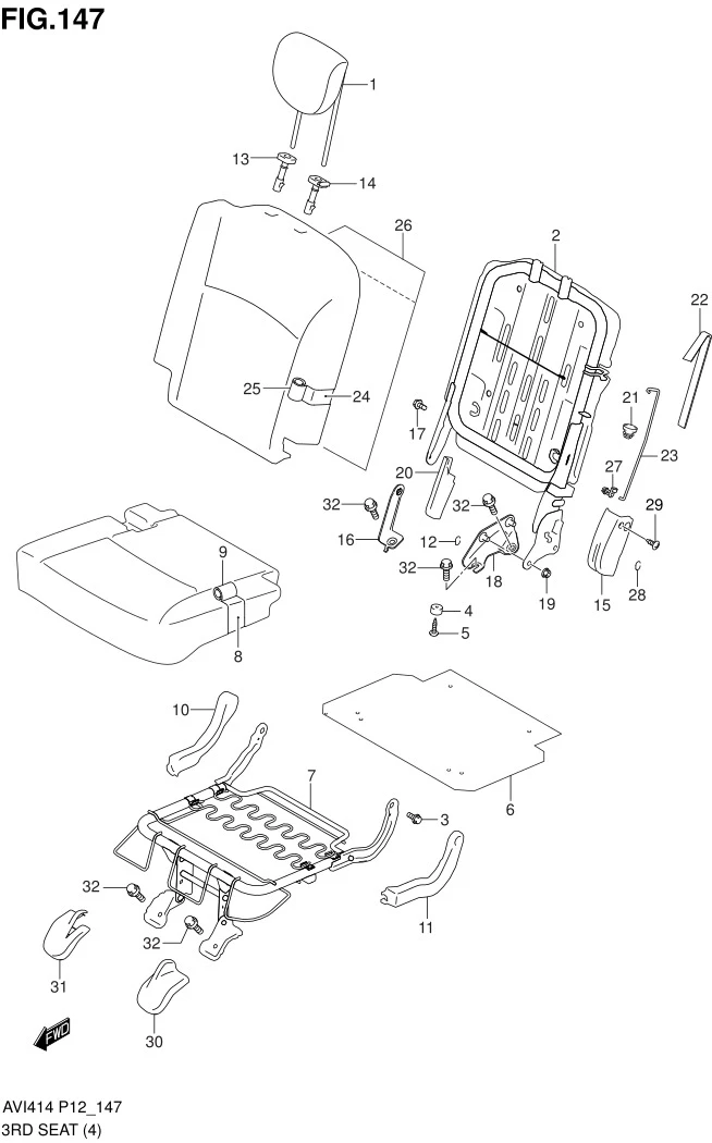 FIG.147 3RD LH SEAT (TYPE 3 : GL,GX)