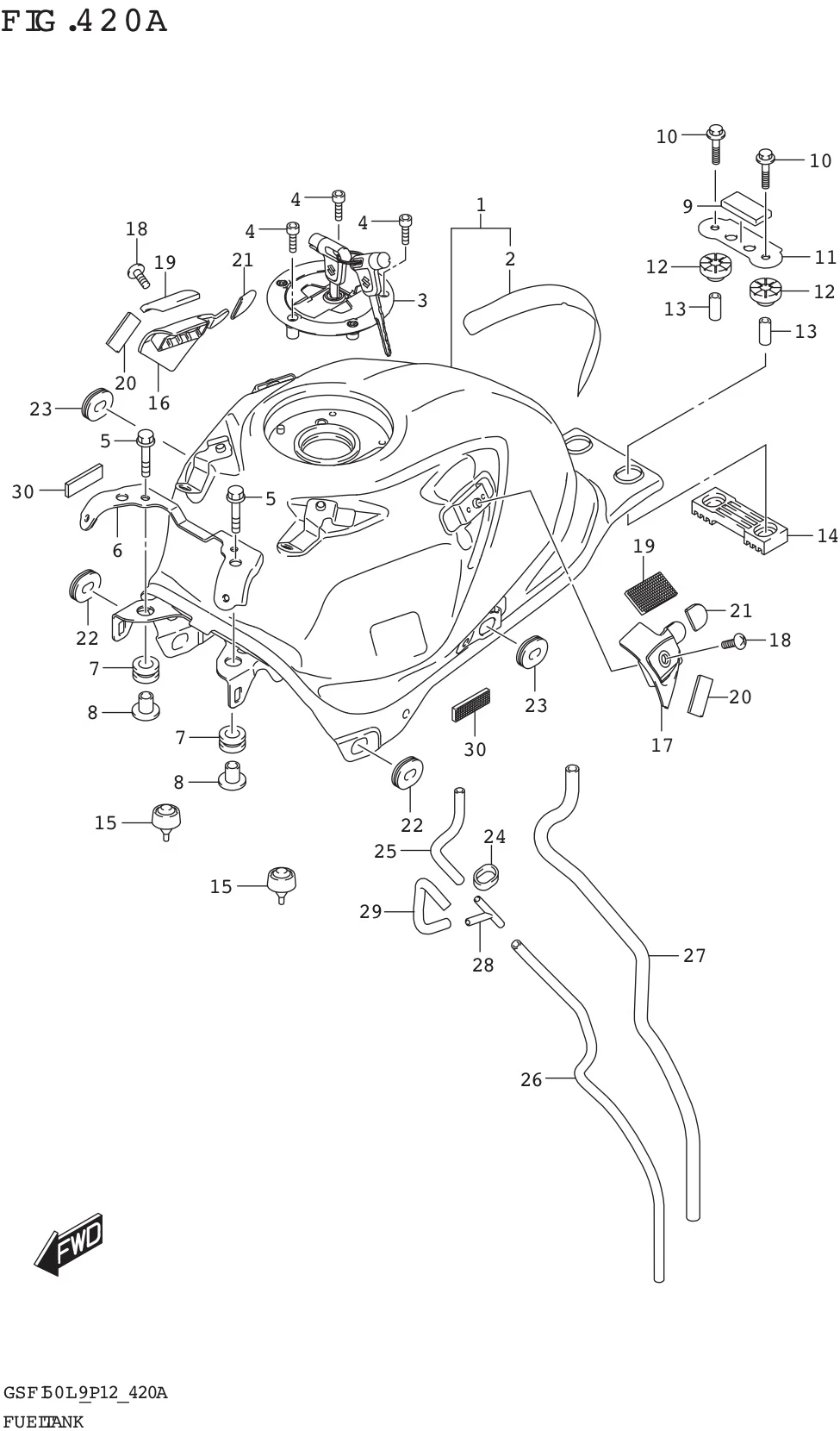 FIG. 420A FUEL TANK (FOR YMC)