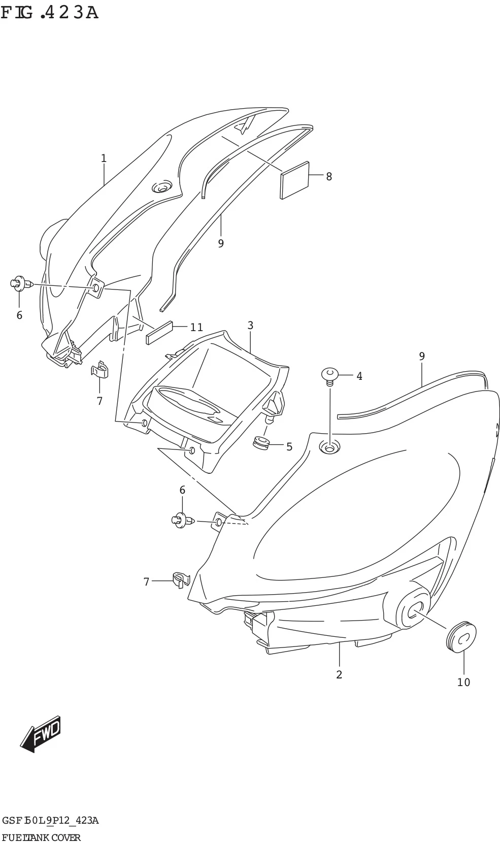 FIG. 423A FUEL TANK COVER