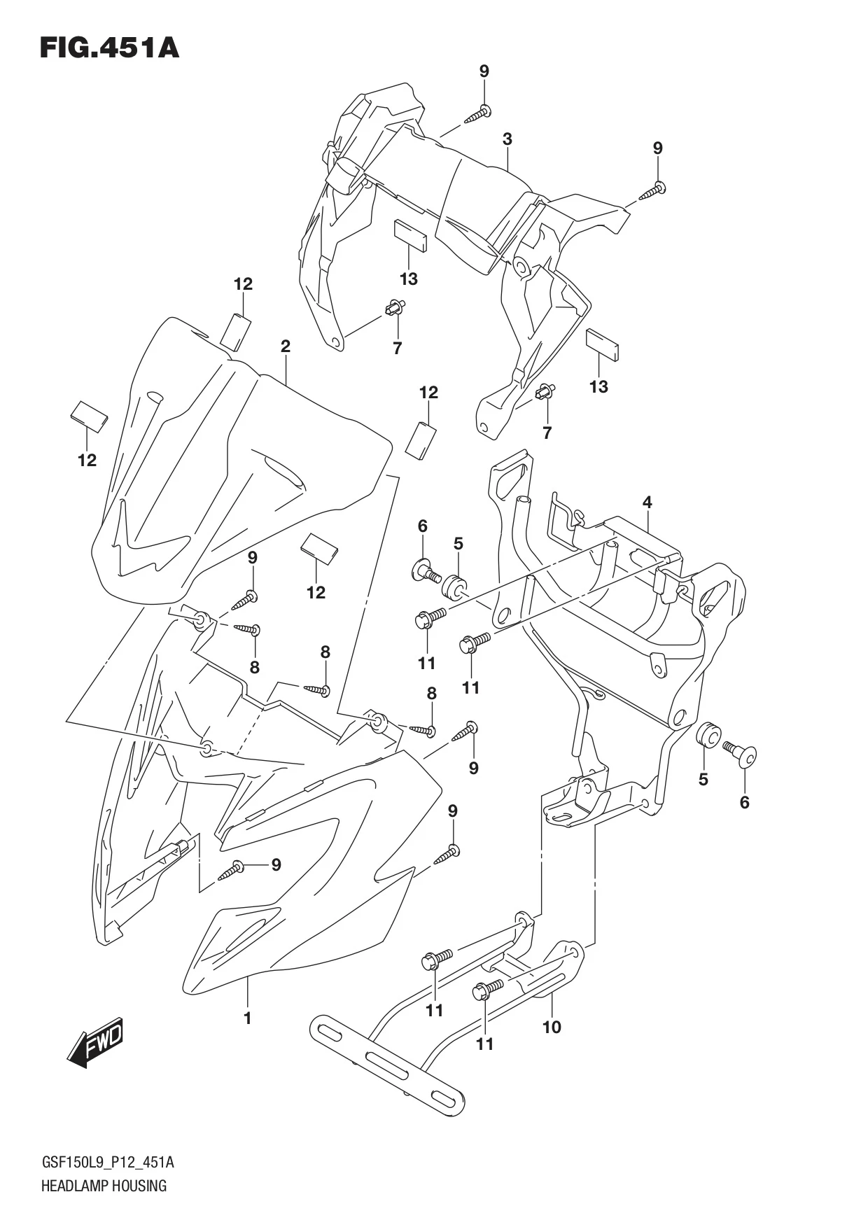 FIG. 451A HEADLAMP HOUSING
