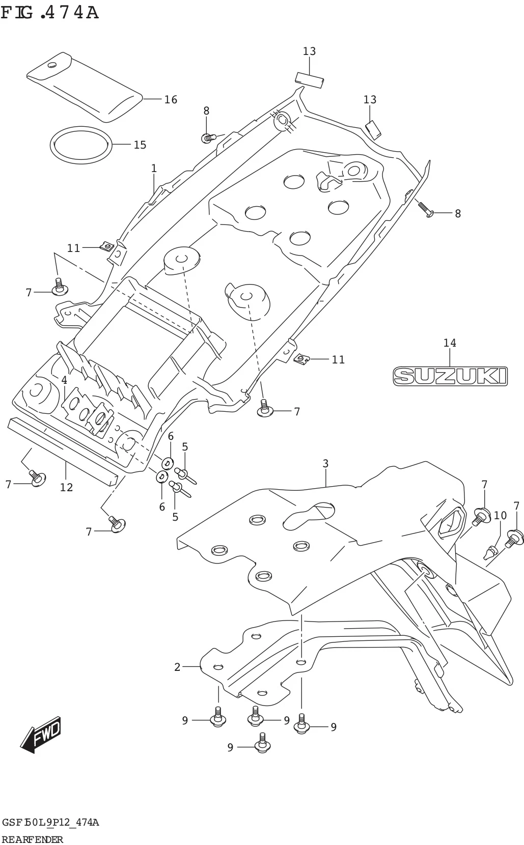 FIG. 474A REAR FENDER