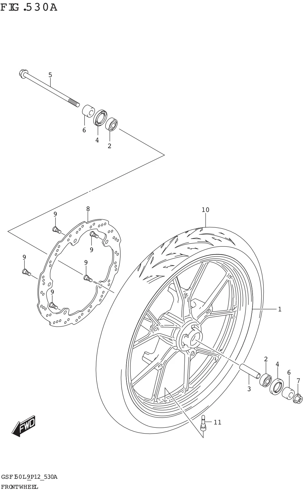 FIG. 530A FRONT WHEEL