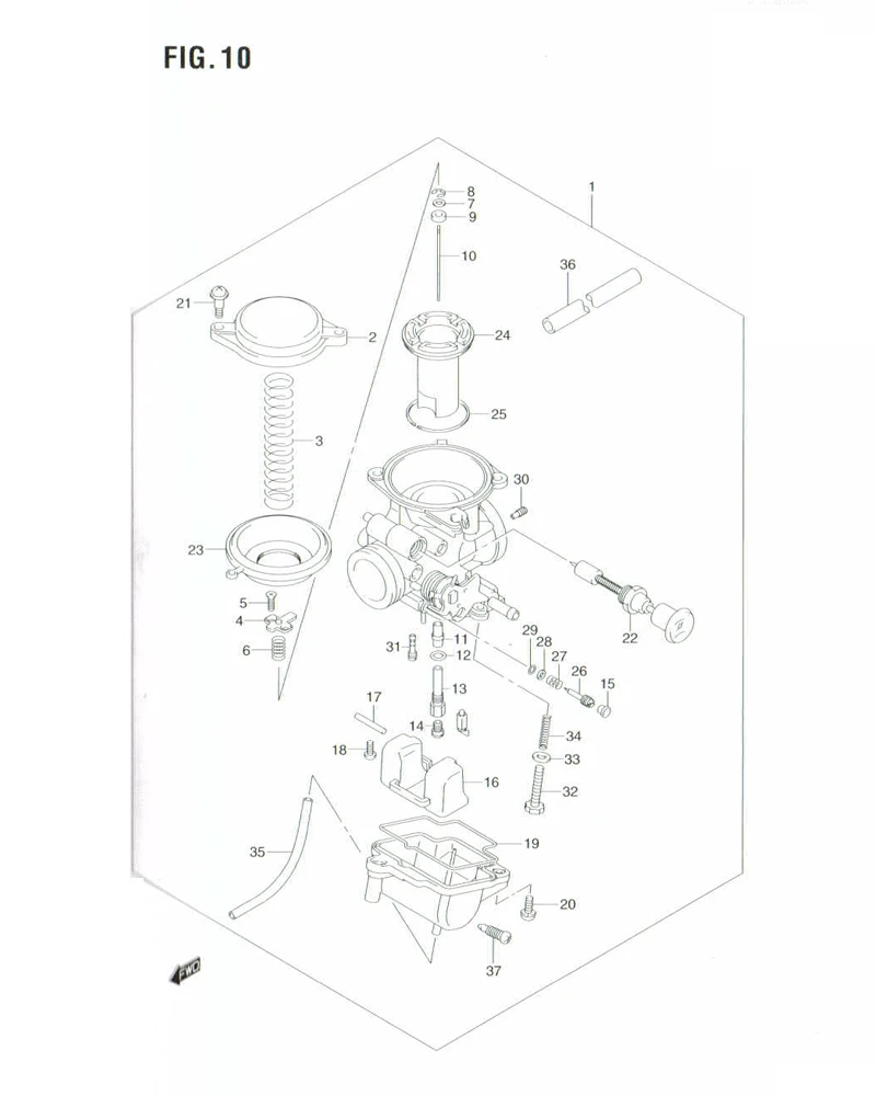 FIG. 10 CARBURETOR (MODEL K5)