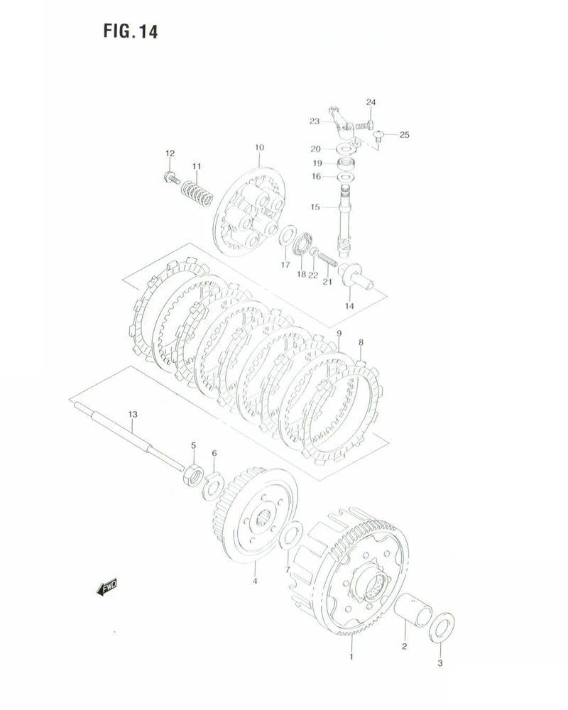 FIG. 14 CLUTCH (FL125RCDM)
