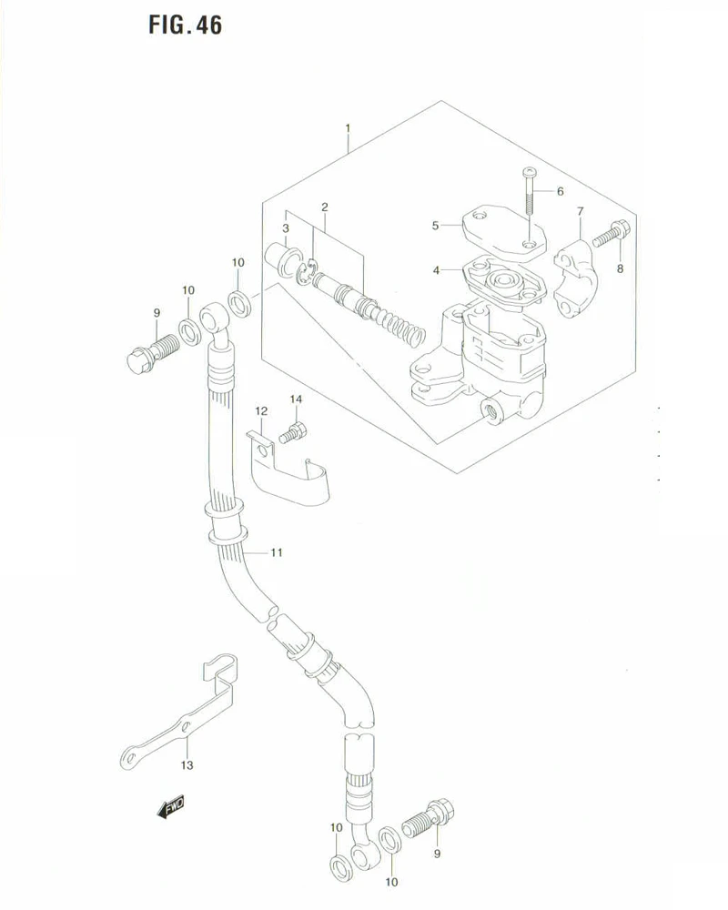 FIG. 46 FRONT MASTER CYLINDER