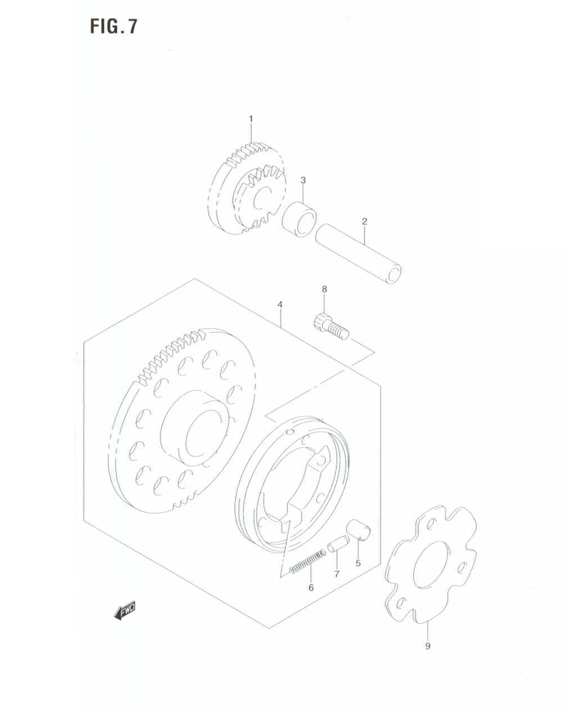 FIG. 7 STARTER CLUTCH