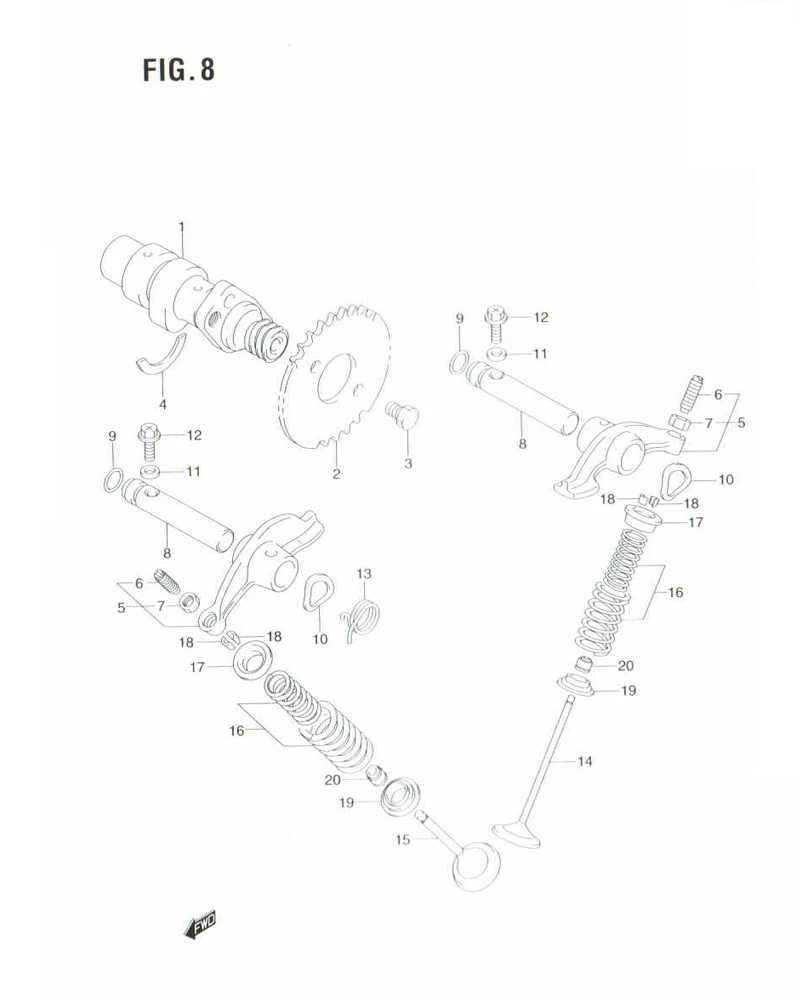 FIG. 8 CAM SHAFT - VALVE