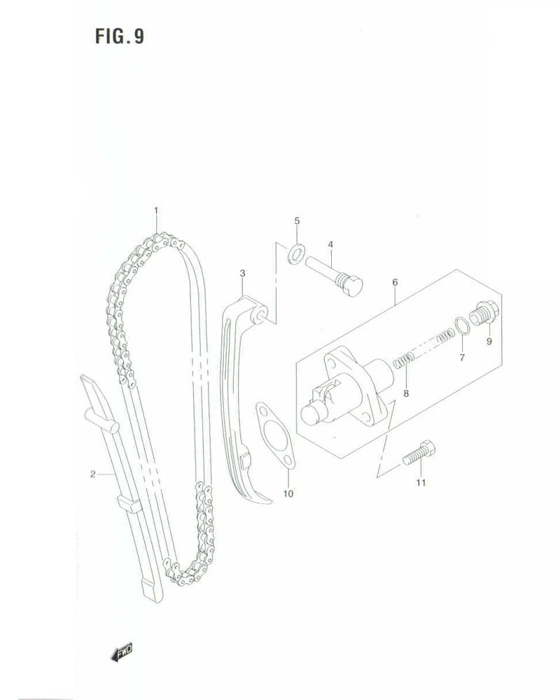 FIG. 9 CAM CHAIN
