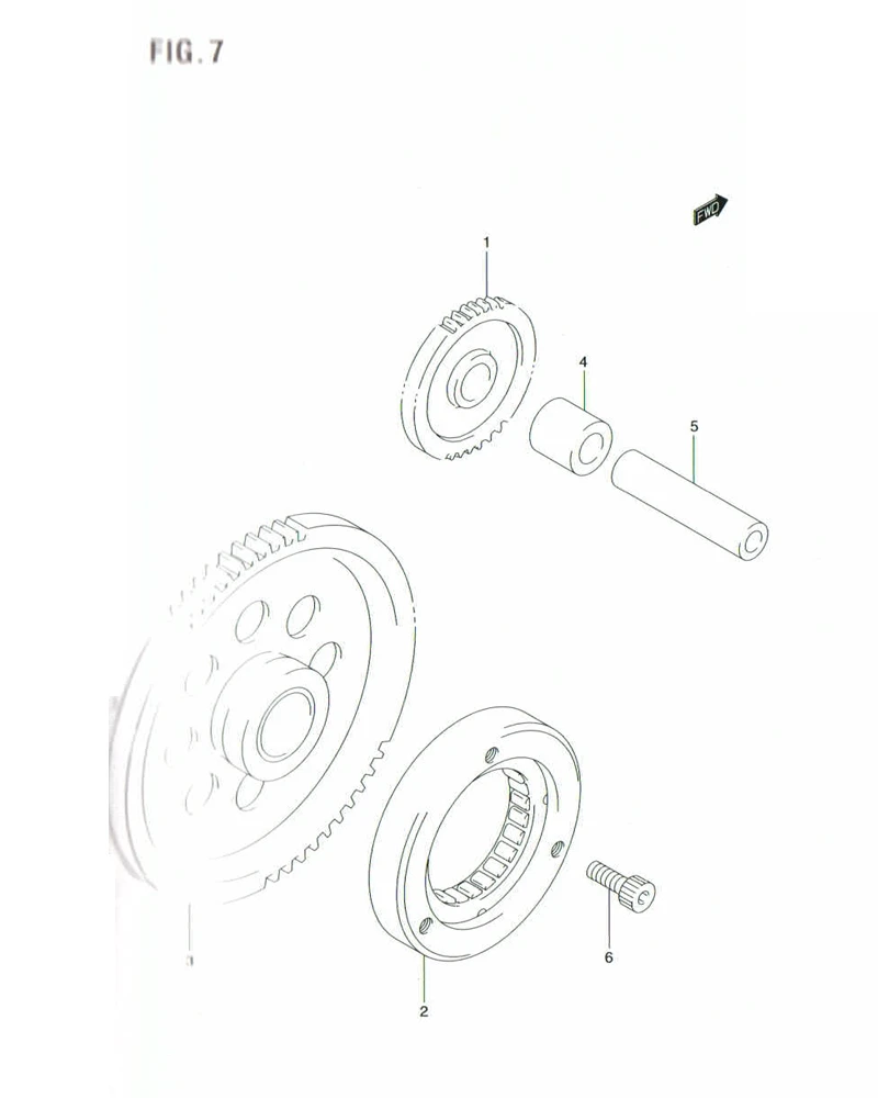 FIG. 7 STARTER CLUTCH (FU150SCD)
