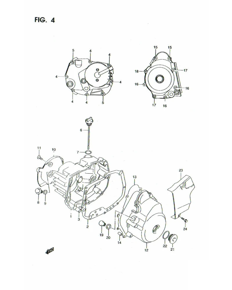 FIG. 4 CRANKCASE COVER