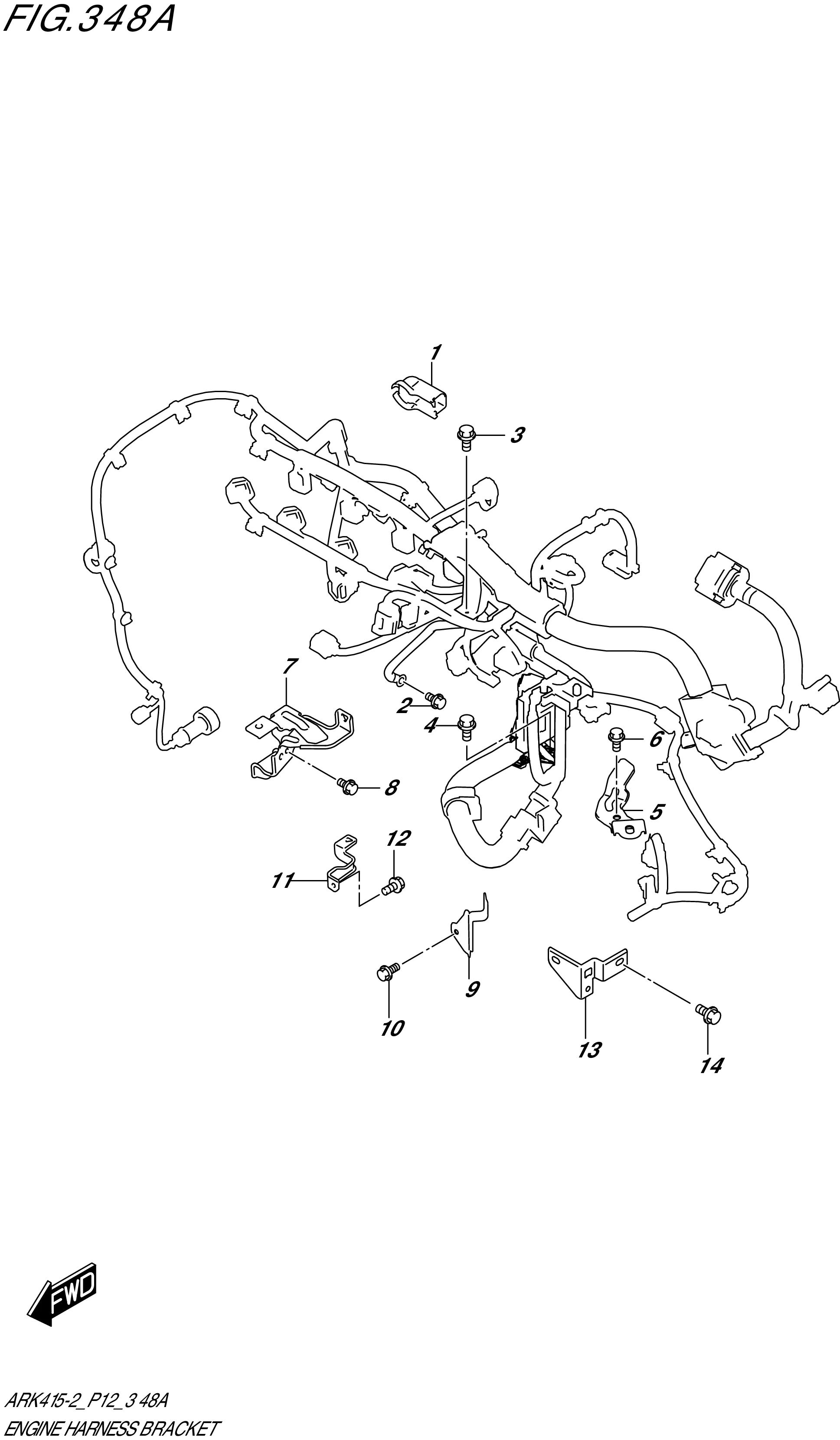 FIG.348A-ENGINE ROOM HARNESS (4AT)