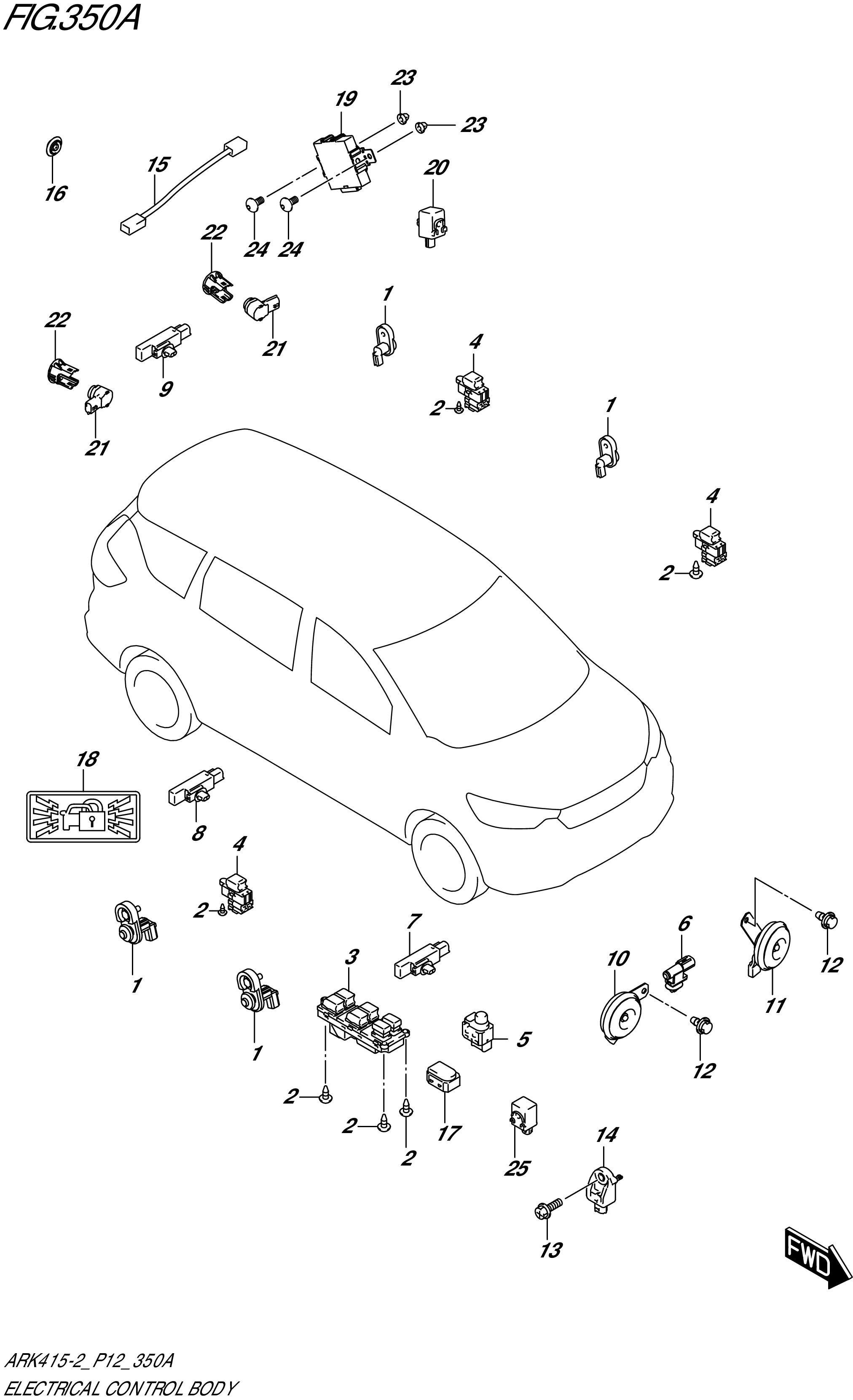 FIG.350A-ENGINE HARNESS BRACKET (4AT)