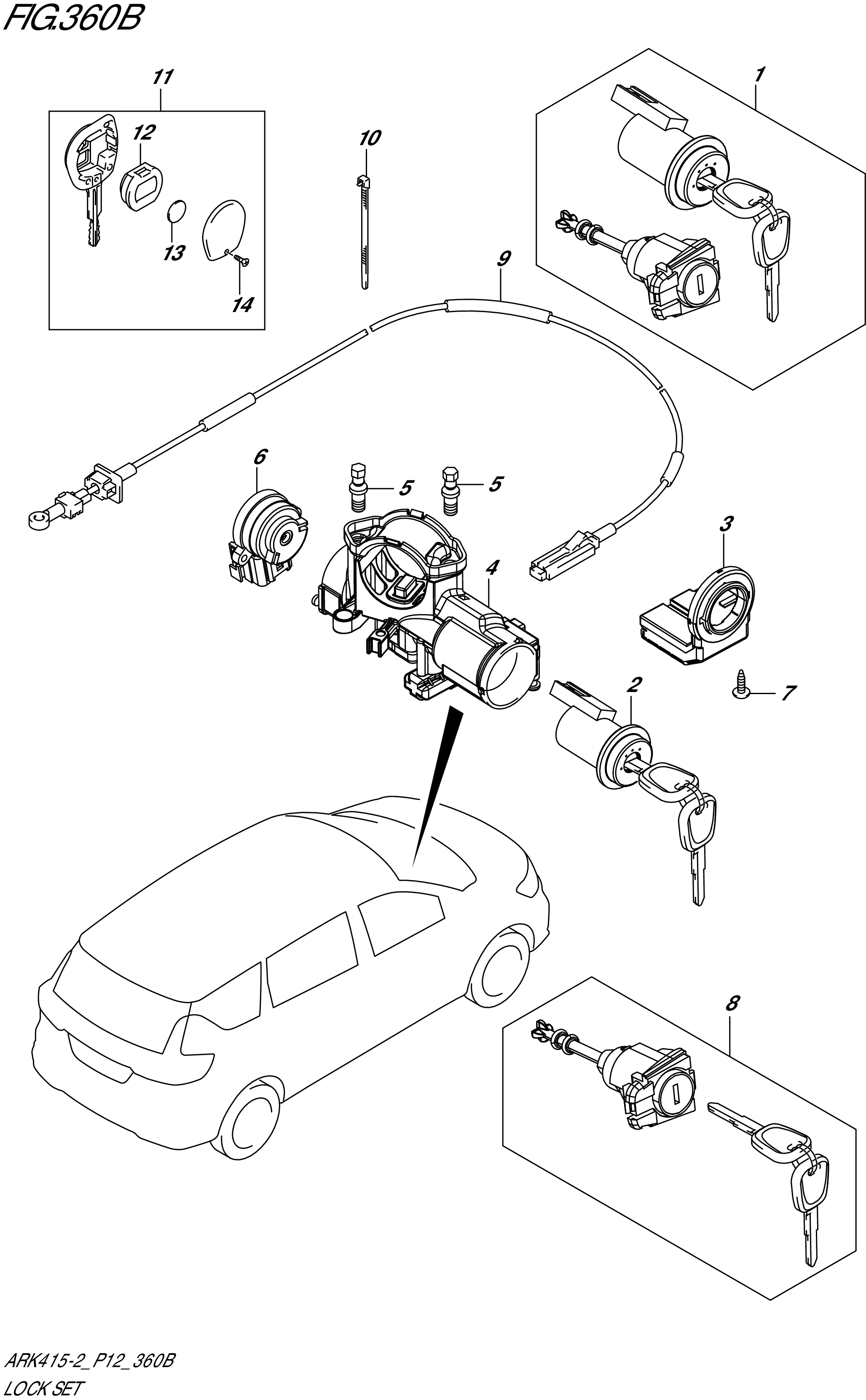 FIG.360B-LOCK SET (N_PU_STA:4AT)