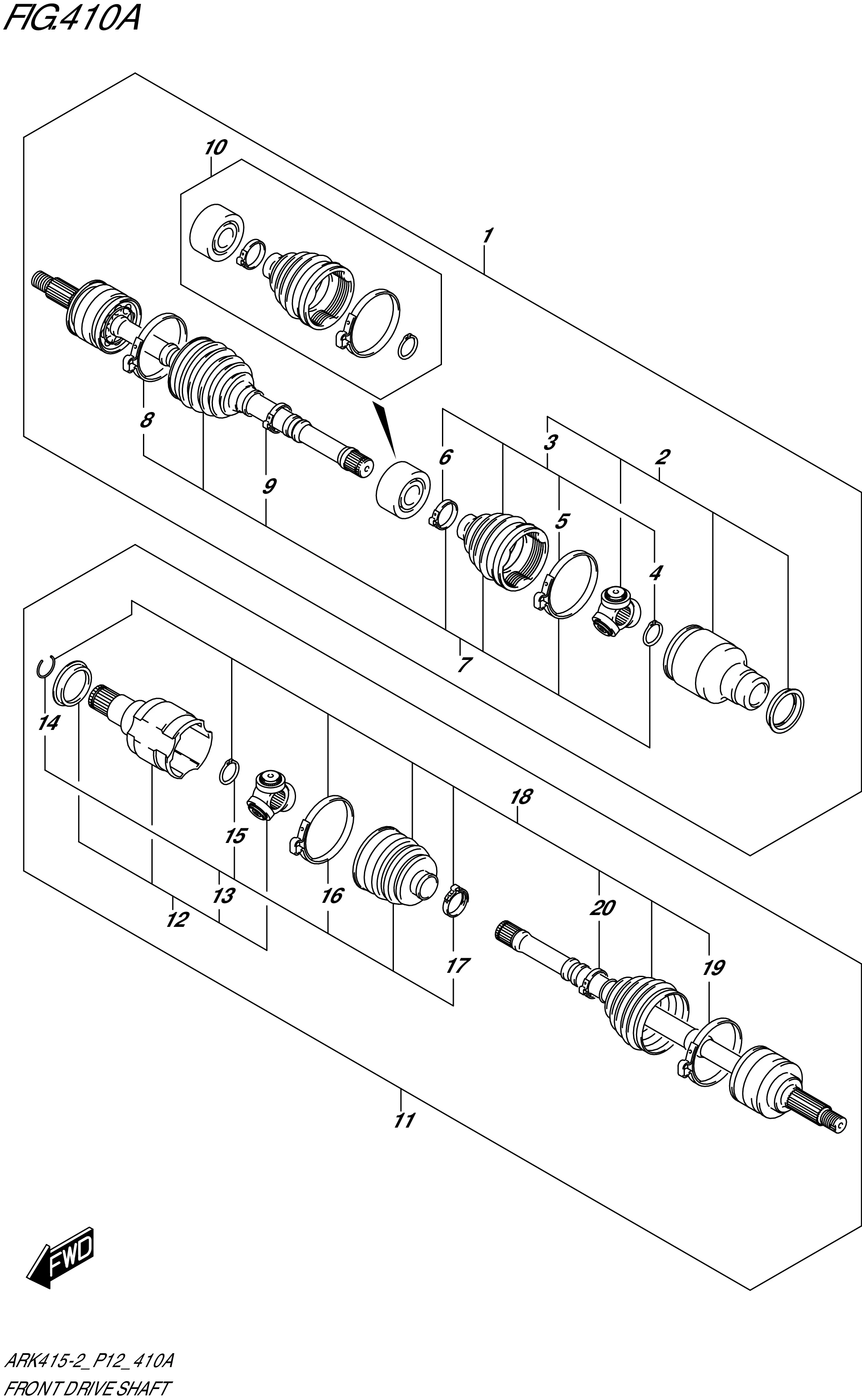 FIG.410A-FRONT DRIVE SHAFT (5MT)