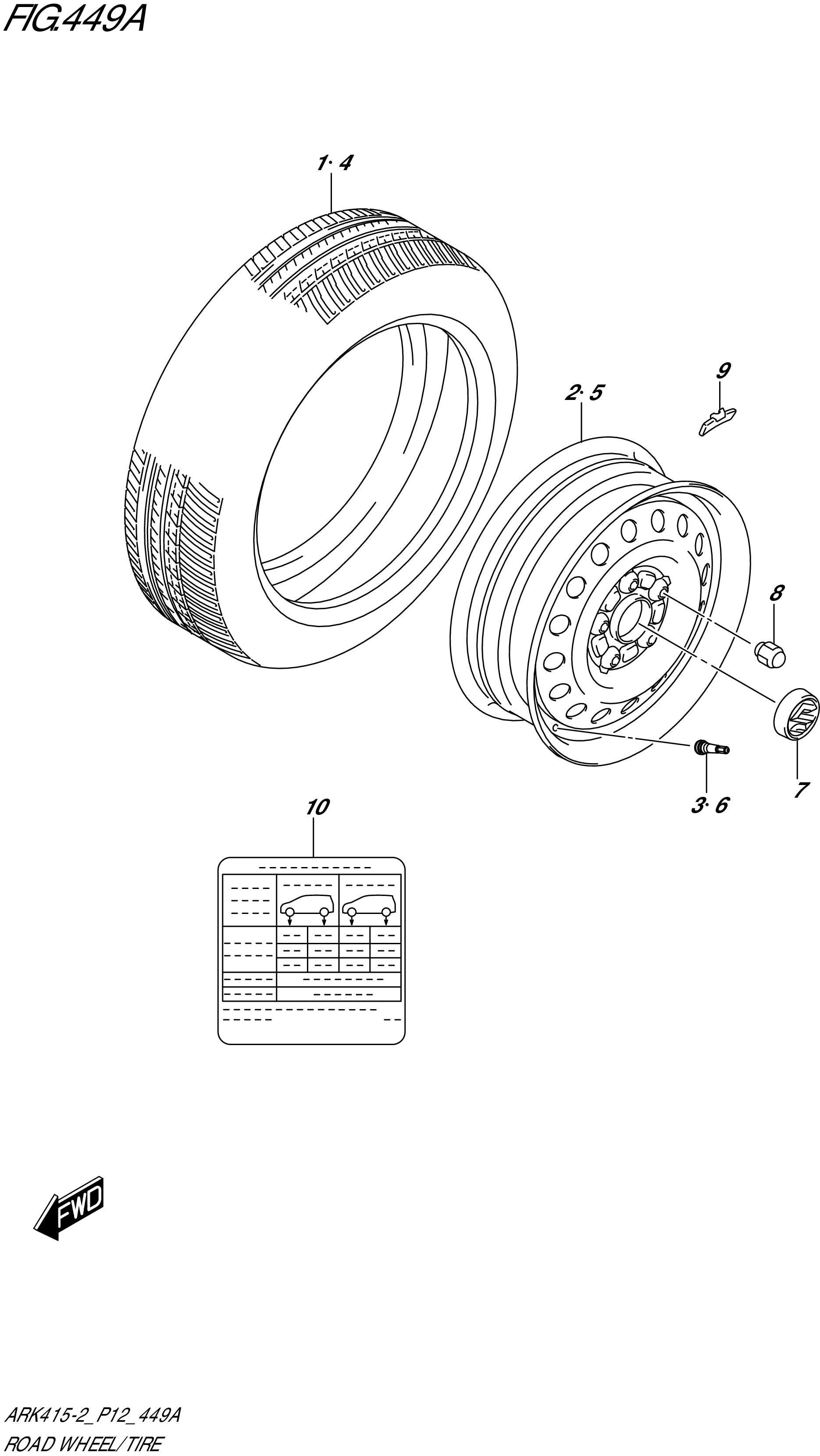 FIG.449A-ROAD WHEEL/TIRE (GA)