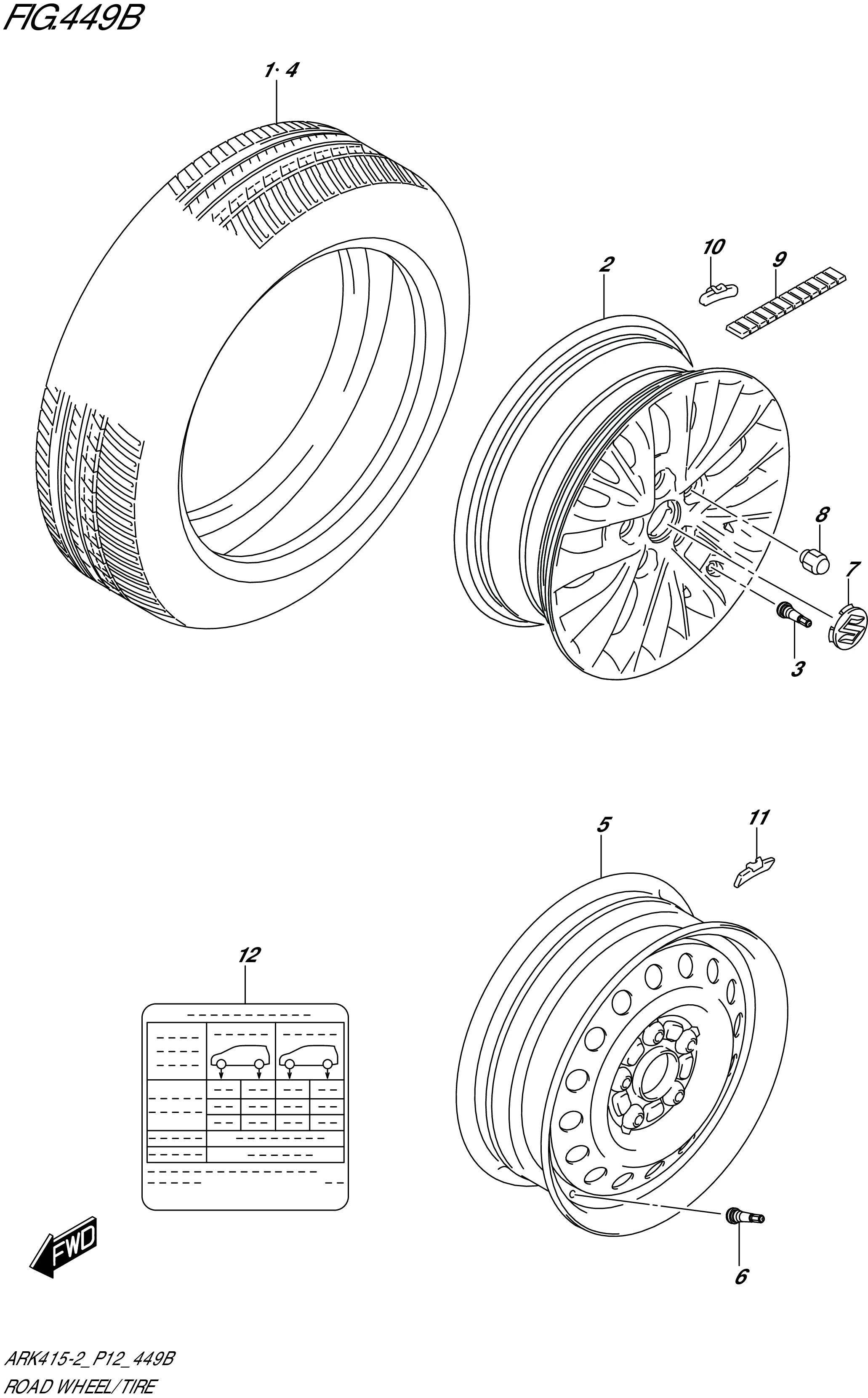FIG.449B-ROAD WHEEL/TIRE (GL)