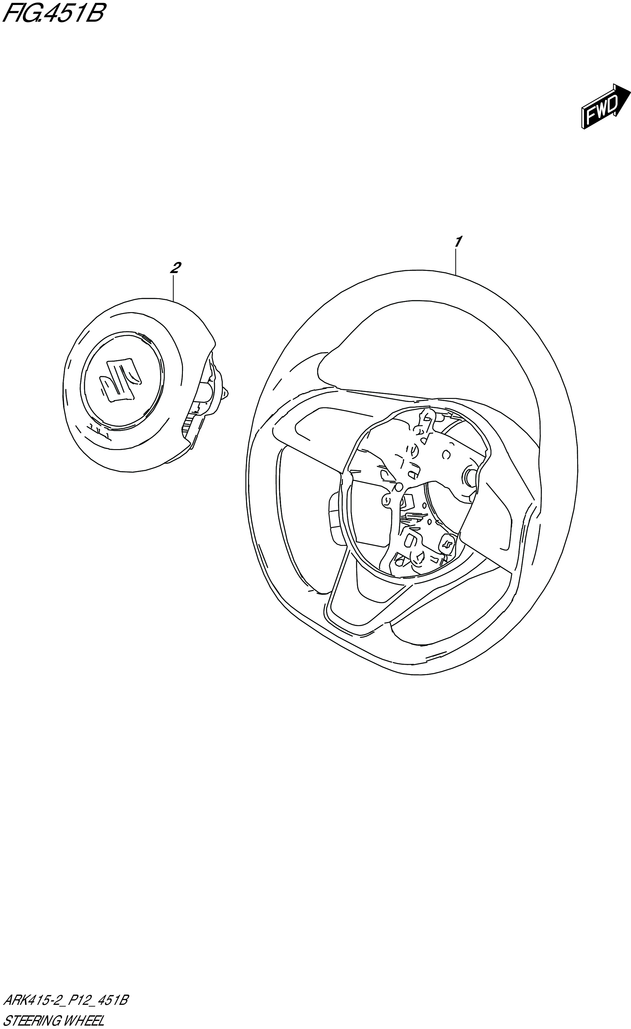 FIG.451B-STEERING WHEEL (GL)