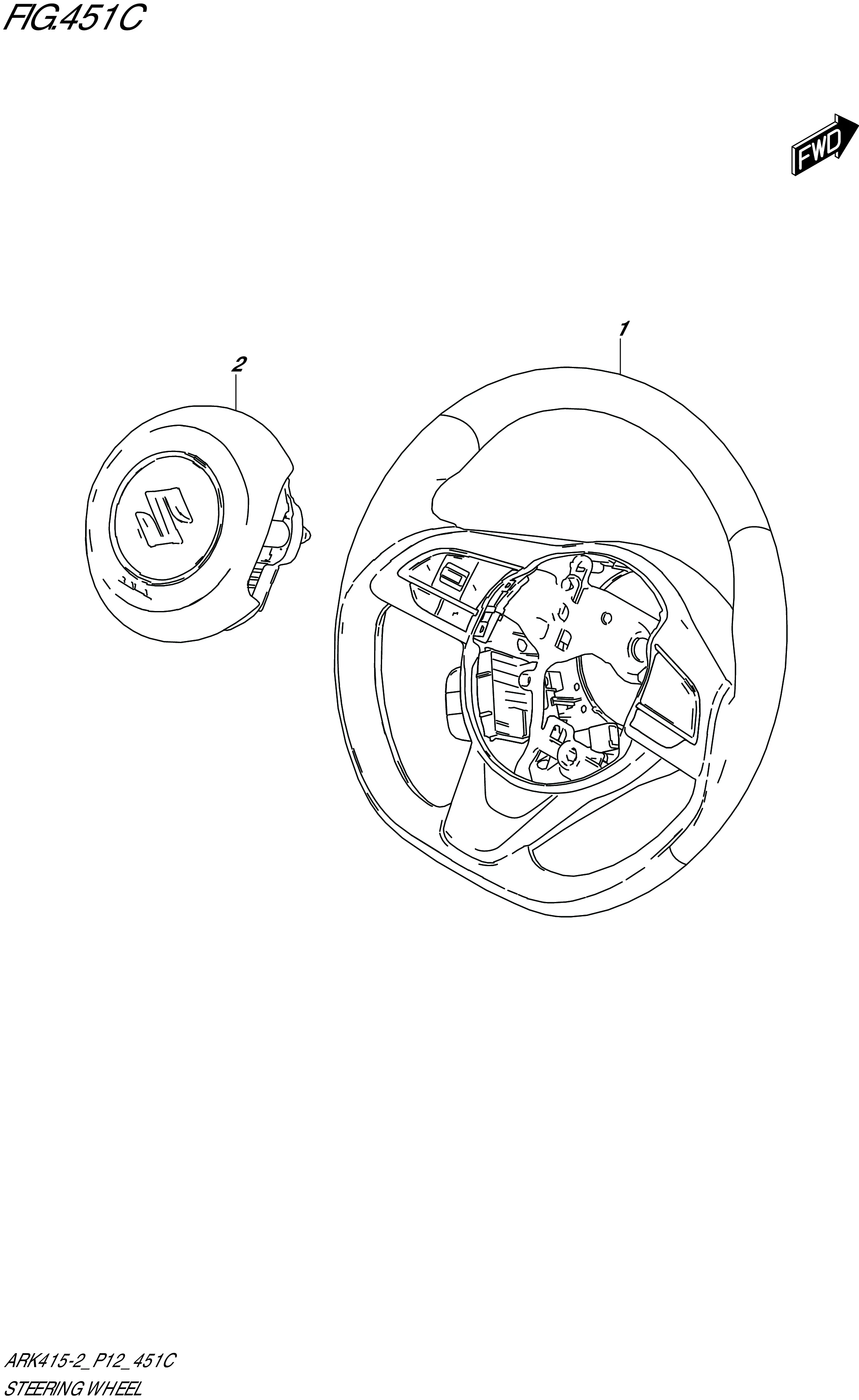 FIG.451C-STEERING WHEEL (GX)