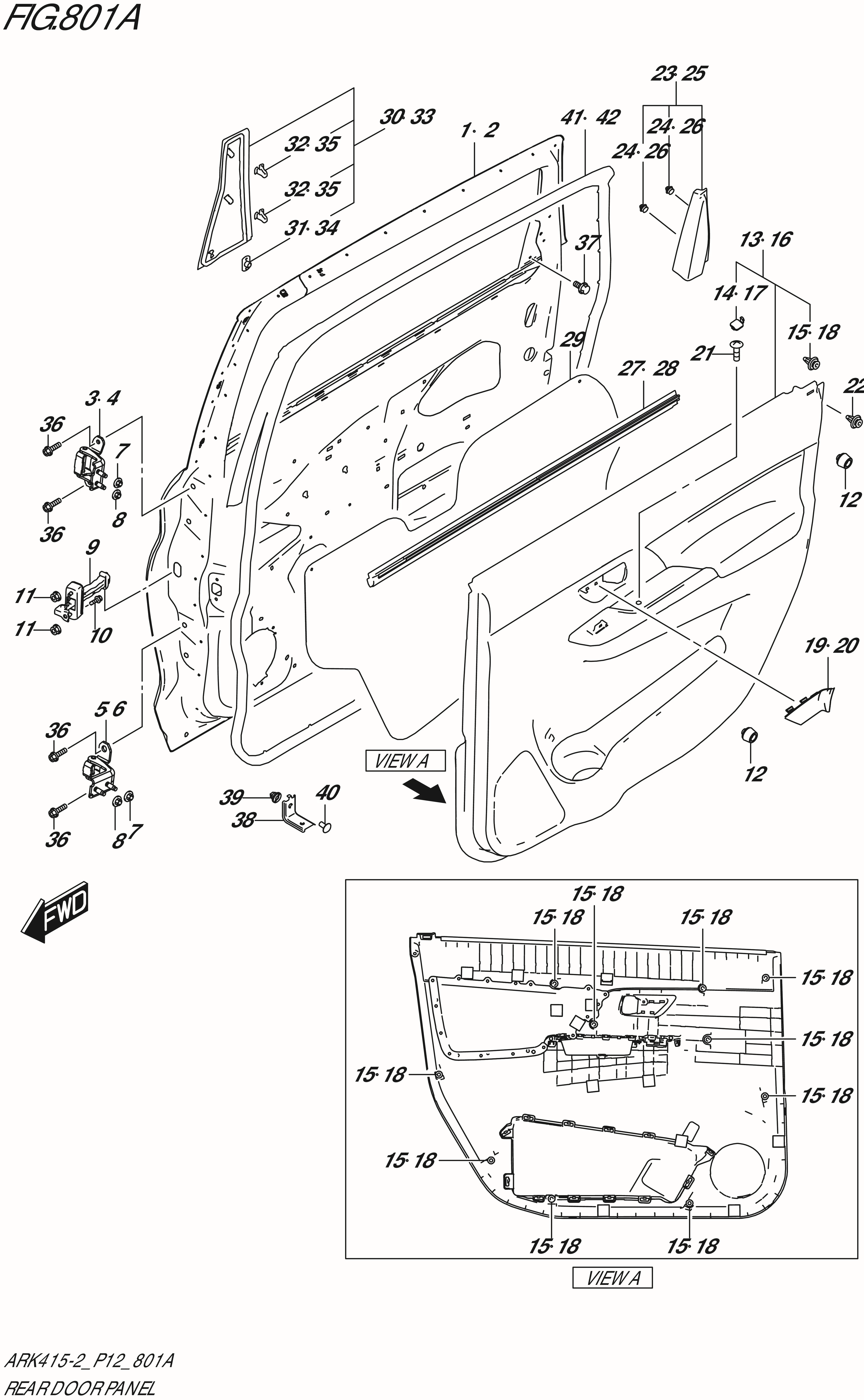 FIG. 801A - REAR DOOR PANEL (GA)