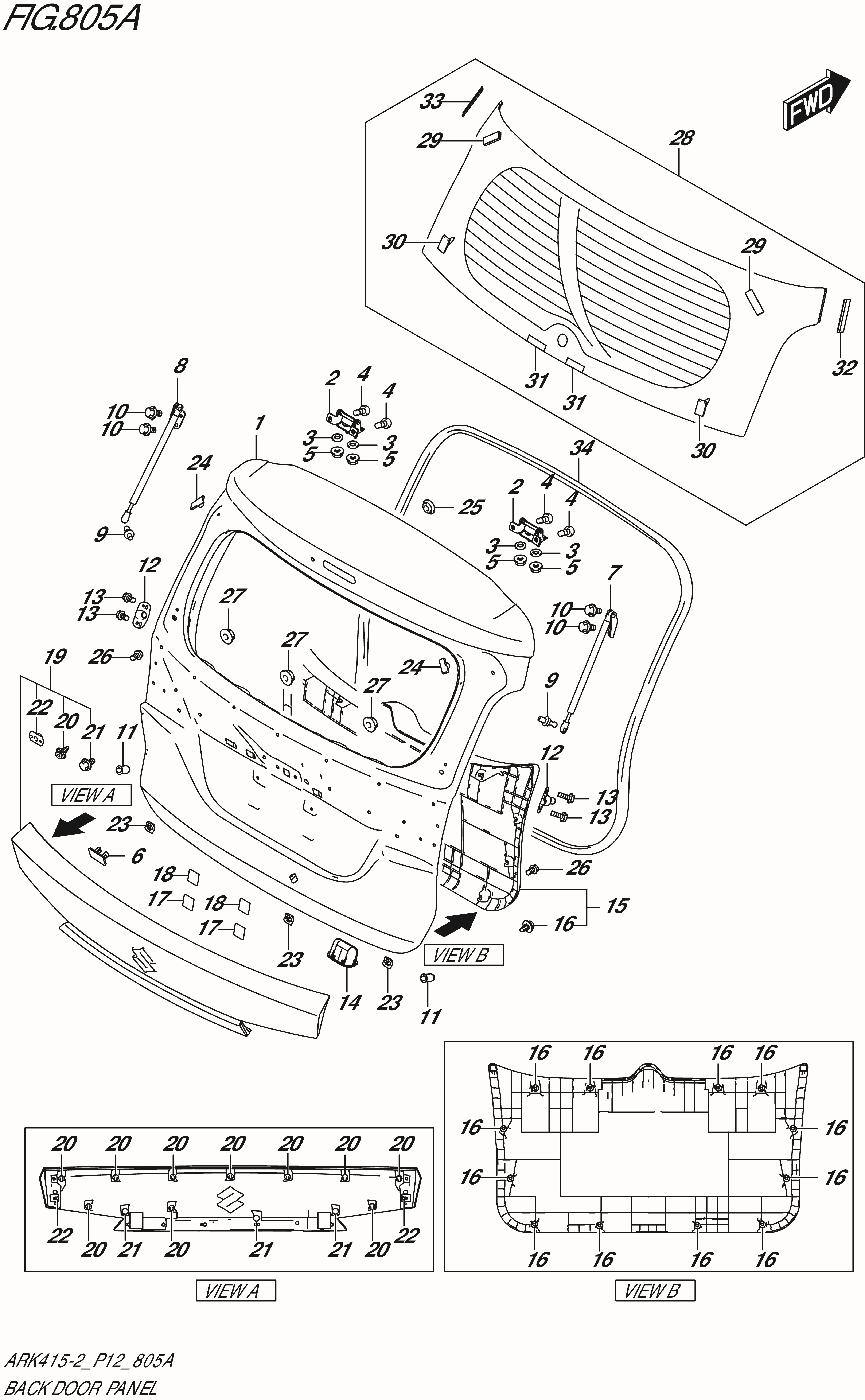 FIG. 805A - BACK DOOR PANEL (GA)
