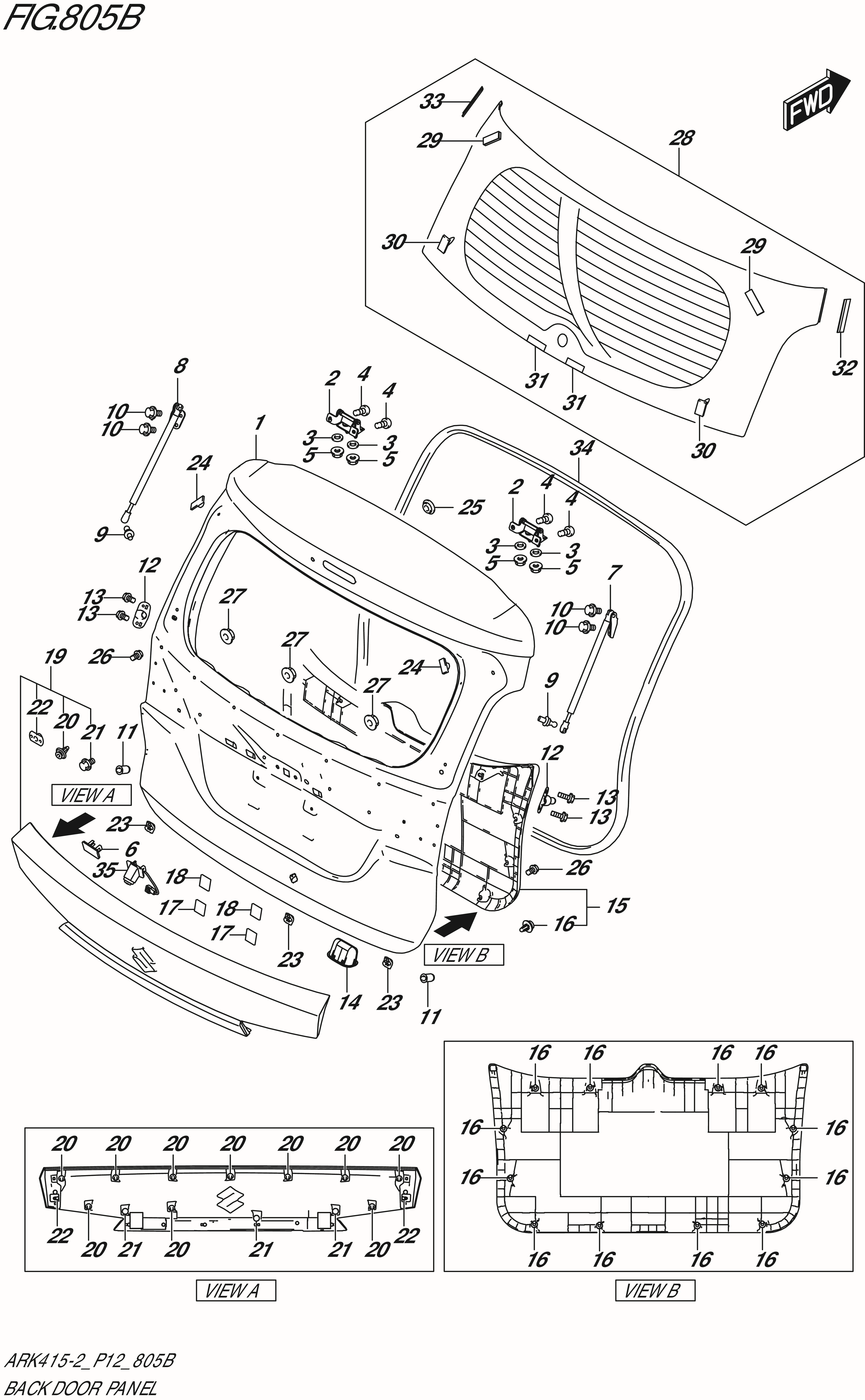 FIG. 805B - BACK DOOR PANEL (GL, GX)