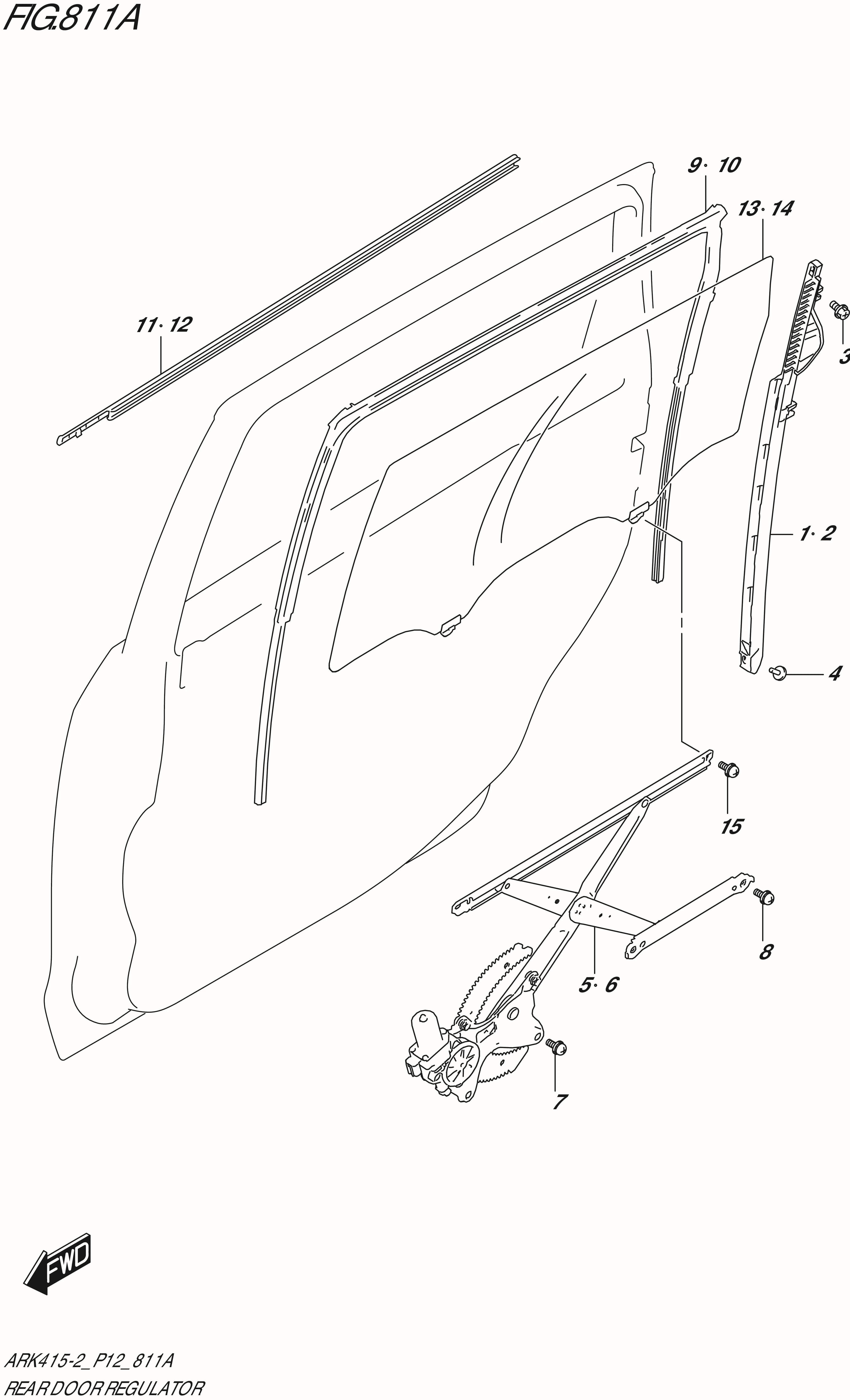 FIG. 811A REAR DOOR REGULATOR