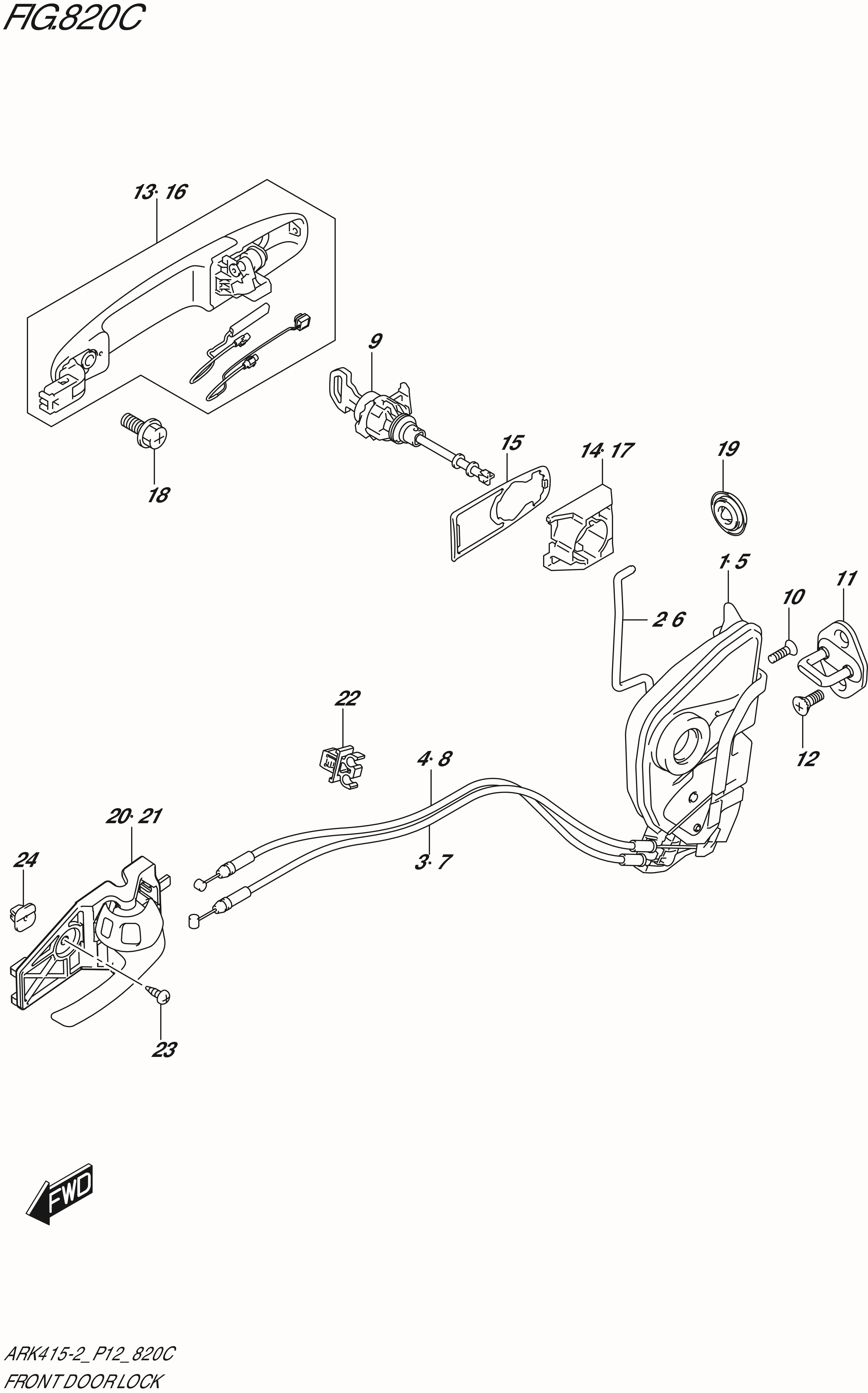 FIG. 820C - FRONT DOOR LOCK (GX)