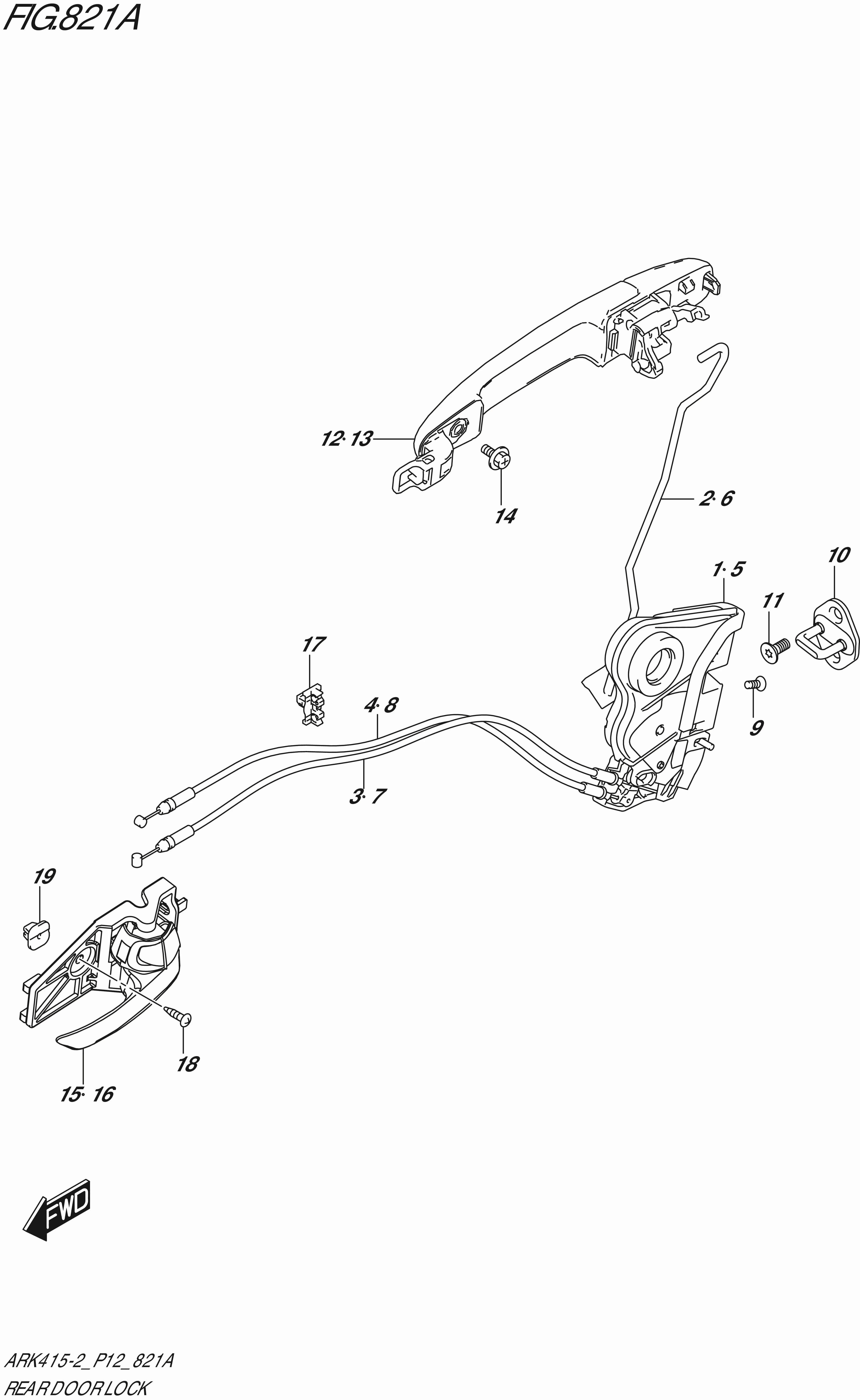 FIG. 821A - REAR DOOR LOCK (GA,GL)
