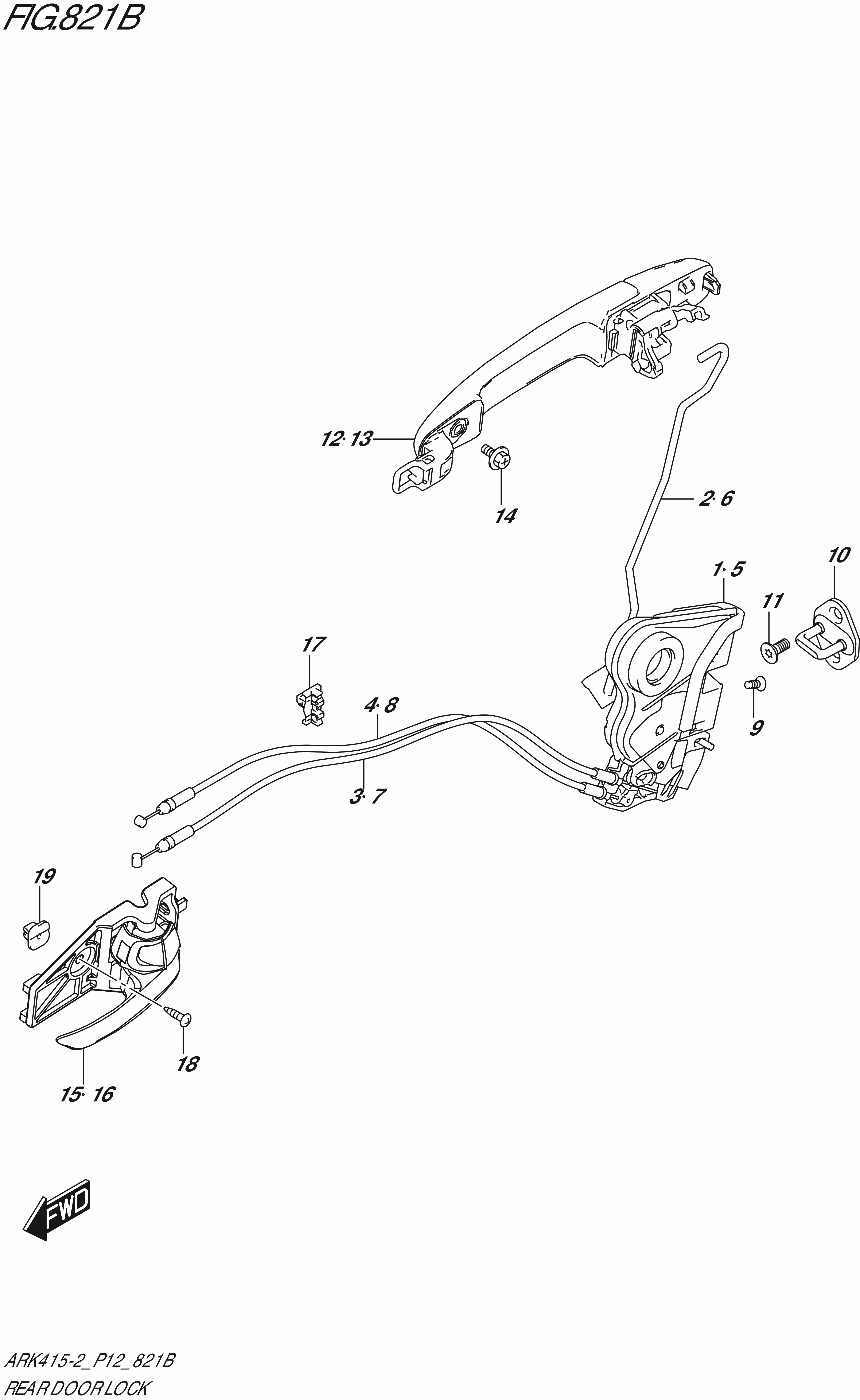 FIG. 821B - REAR DOOR LOCK (GX)